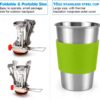 Odoland Camping Cookware Stove Carabiner Canister Stand Trip...