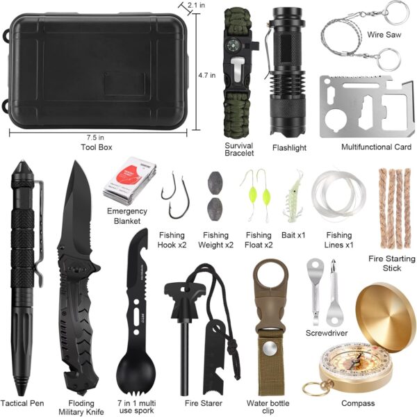 Gifts for Men Dad Husband Teenage Boy, Survival Kit 28 in 1,...