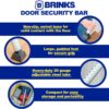 BRINKS- Portable Door Security Bar, Silver- Adjustable Secur...