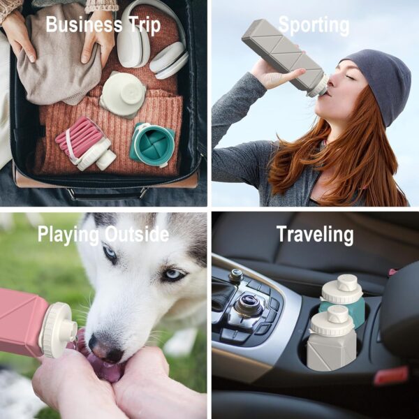 Collapsible Water Bottles, Silicone Foldable Portable Water ...