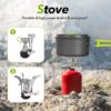 15pcs Camping Cookware Mess Kit,Non-Stick Lightweight Pots S...
