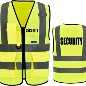 Reflective Security Safety Vests Heavy Duty with 7 Pockets a...