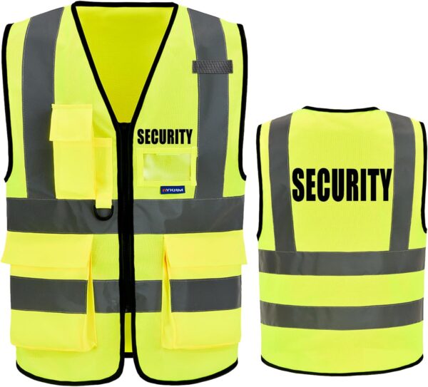 Reflective Security Safety Vests Heavy Duty with 7 Pockets a...
