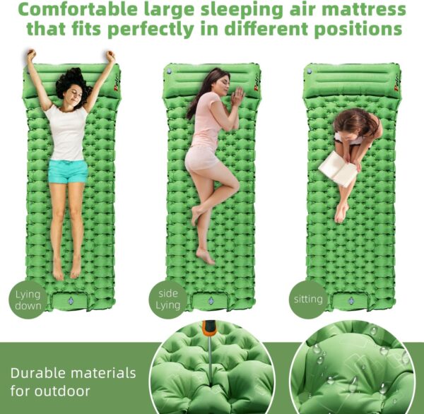 Camping Sleeping Pad, Ultralight Camping Mat with Pillow Bui...