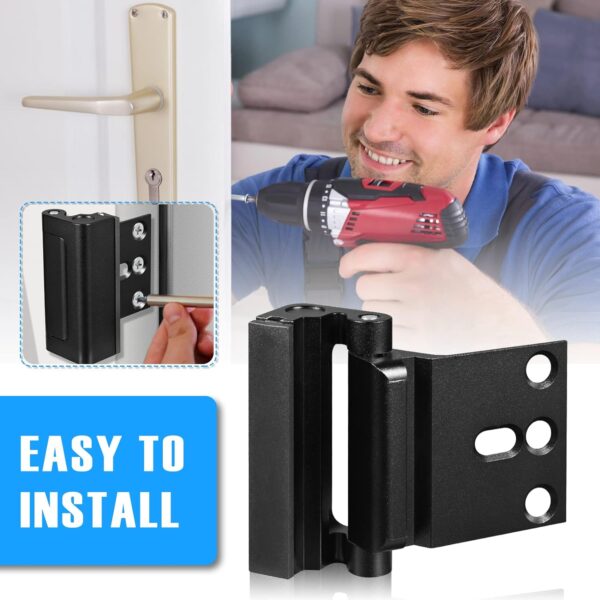 2Pack Home Security Door Reinforcement Lock, Childproof Safe...