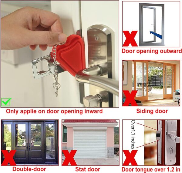 Portable Door Lock & Door Stop Alarm,Dual Protection Securit...