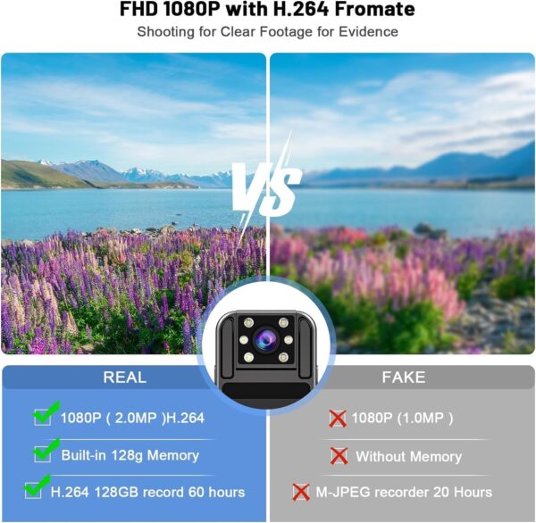 Body Camera with Audio and Video Recording 1080P FHD Mini Po...
