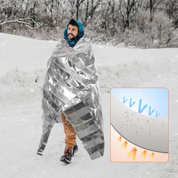 6 Pack Emergency Mylar Blanket, Emergency Blanket Space Blan...