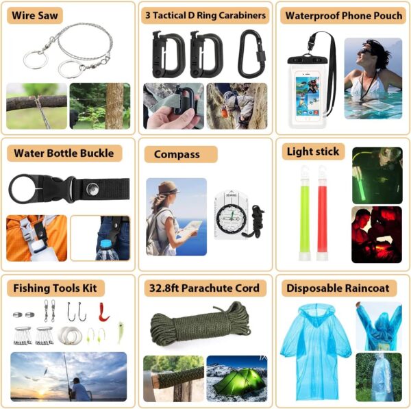 Survival Kit, 250Pcs Survival Gear First Aid Kit with Molle ...