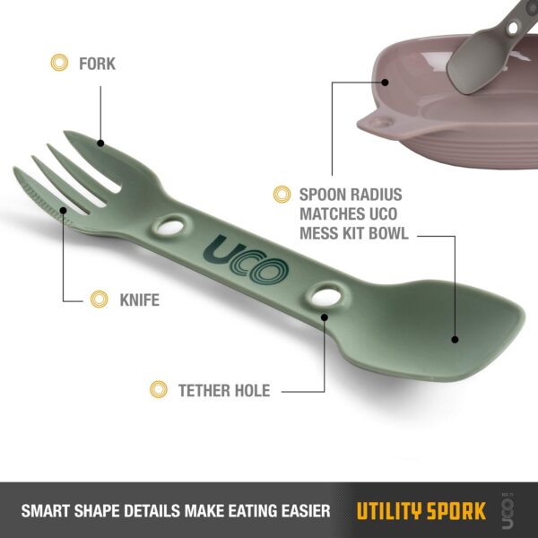 UCO Utility Spork 3-in-1 Combo Spoon-Fork-Knife Utensil, 2-P...