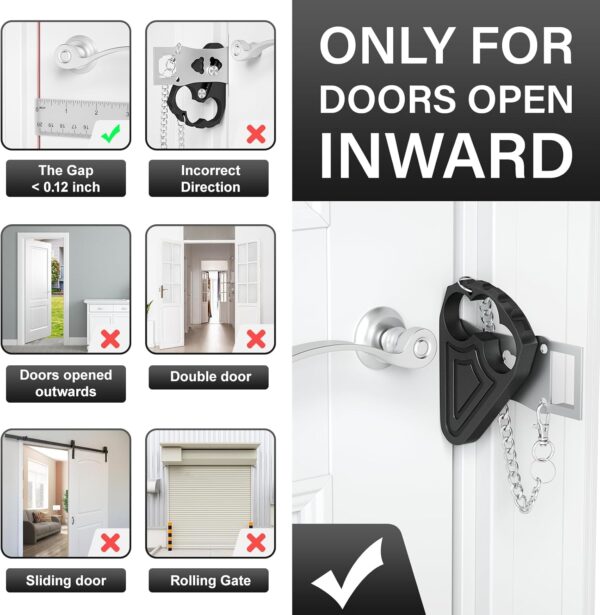 Portable Door Lock for Hotel Door Safety- Metal Hotel Door L...