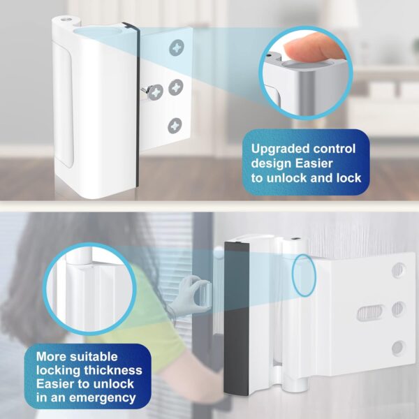4Pack AceMining Door Reinforcement Lock Withstands 800lbs of...