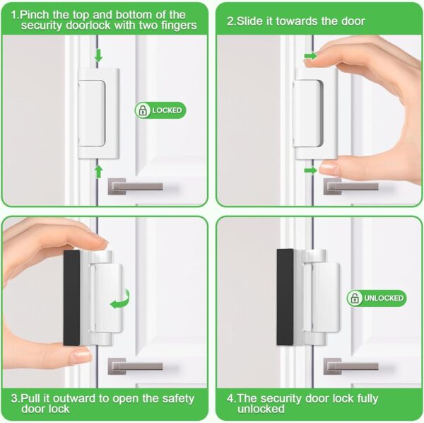 Home Security Door Lock, Childproof Door Reinforcement Lock,...