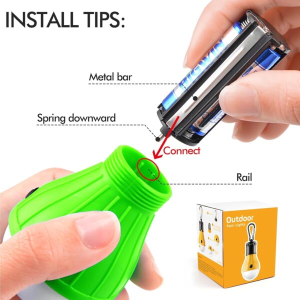 Tent Lamp 4 Packs Portable LED Tent Lights Clip Hook Hurrica...