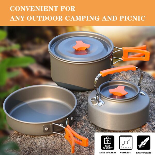 Camping Cooking Set Camping Cookware Outdoor Aluminum Mess K...