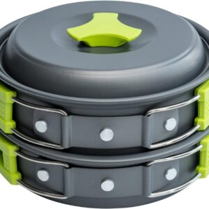 MalloMe Camping Cookware Mess Kit for Backpacking Gear – Cam...