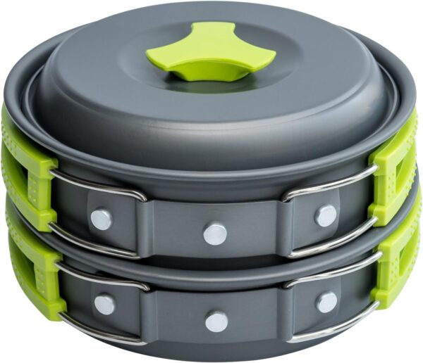 MalloMe Camping Cookware Mess Kit for Backpacking Gear – Cam...
