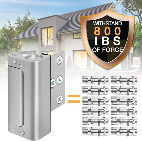 Home Security Door Lock 3 Pack Metal Door Reinforcement Lock...