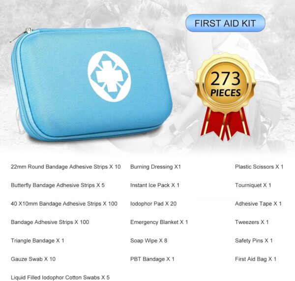 Car-Home Survival First-Aid Kit Emergency-Kit - Blue 273Piec...