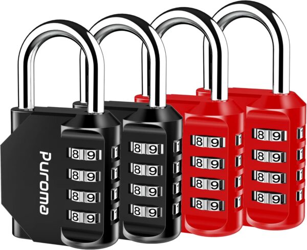 Puroma 4 Pack Combination Lock for Locker 4 Digit Outdoor Wa...