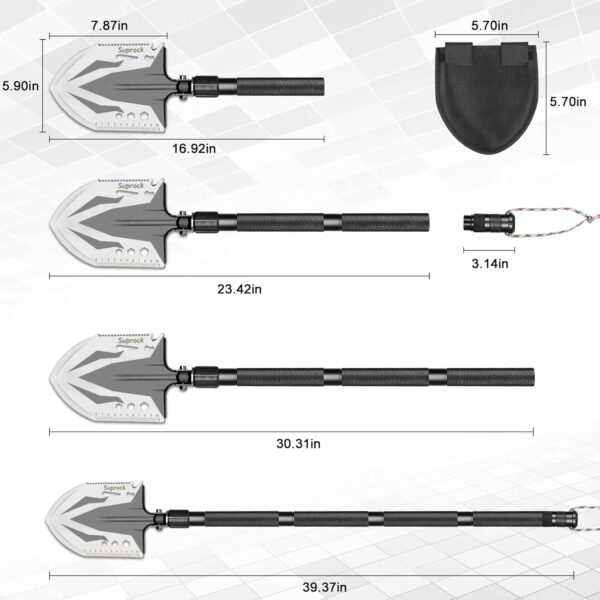 Military-Grade Survival Shovel High Carbon Steel Tactical Sh...