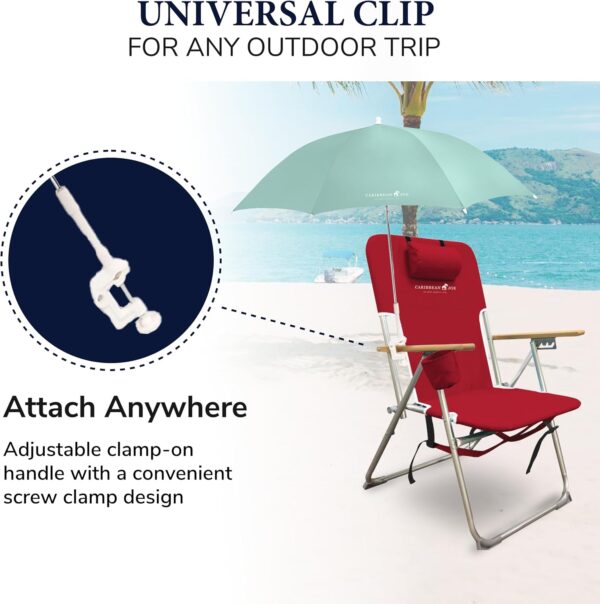 Beach Umbrella for Chair, Adjustable and Universal Clamp On ...