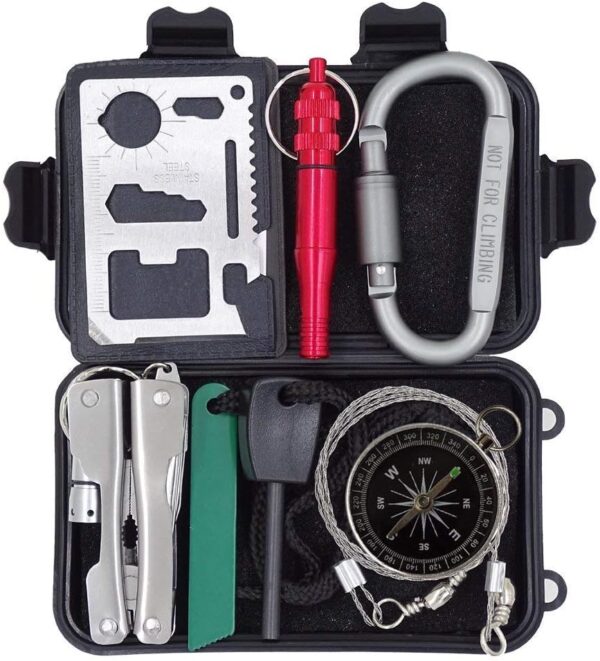 Outdoor Survival Kit 7 in 1,Mini Emergency Survival Gear Sma...