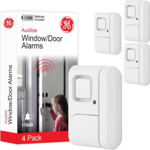 GE Personal Security Window and Door Alarm, 4 Pack, DIY Prot...
