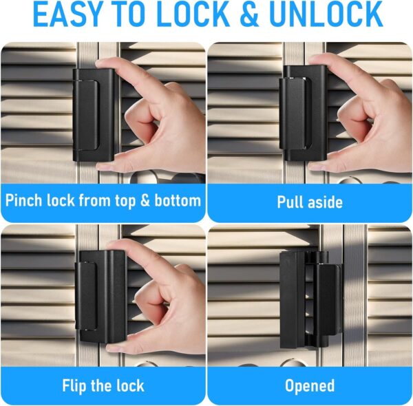 2Pack Home Security Door Reinforcement Lock, Childproof Safe...