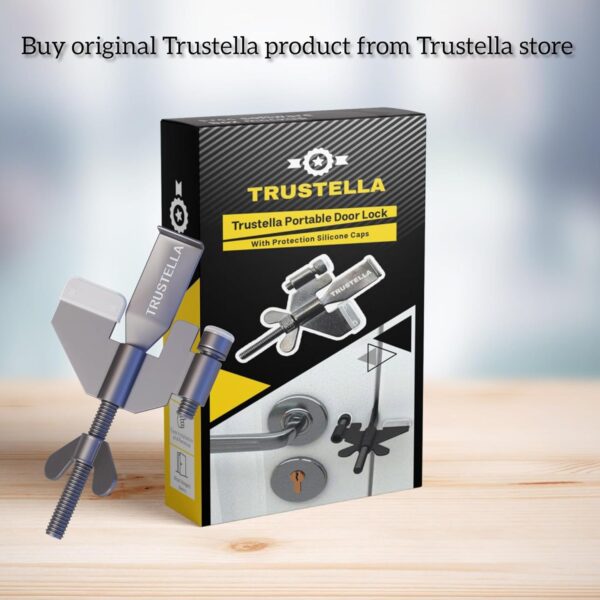 Original Trustella Heavy-Duty Portable Door Lock - Stainless...