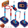 4 in 1 Basketball Hoop for Kids 1-3, 3-5, Toddler Basketball...