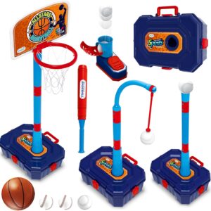 4 in 1 Basketball Hoop for Kids 1-3, 3-5, Toddler Basketball...