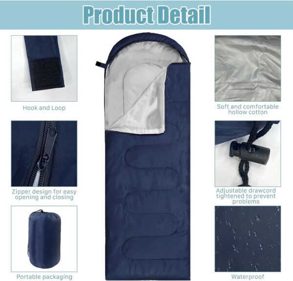 12 Pcs Camping Sleeping Bags Bulk 4 Seasons Warm Cold Weathe...
