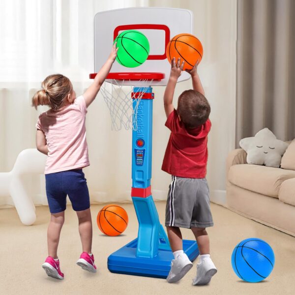 Toddler Basketball Hoop Indoor Mini Adjustable Basketball Go...
