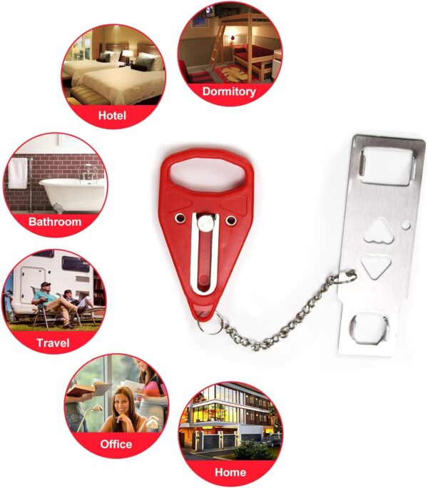 Portable Door Lock 2Pack Extra Lock for Additional Privacy a...