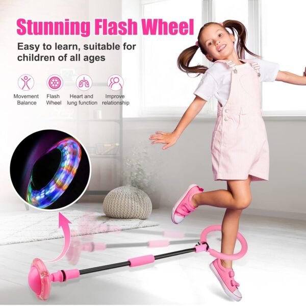 Ankle Skip Ball for Kids - Foldable Flash Wheel Skip Ball, O...