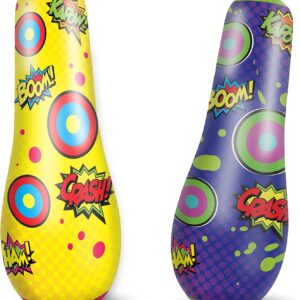 2 Pack Inflatable Bopper, 47 Inches Kids Punching Bag with B...