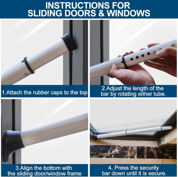 Rerishom Door Security Bar, Door Stoppers Security bar,Heavy...