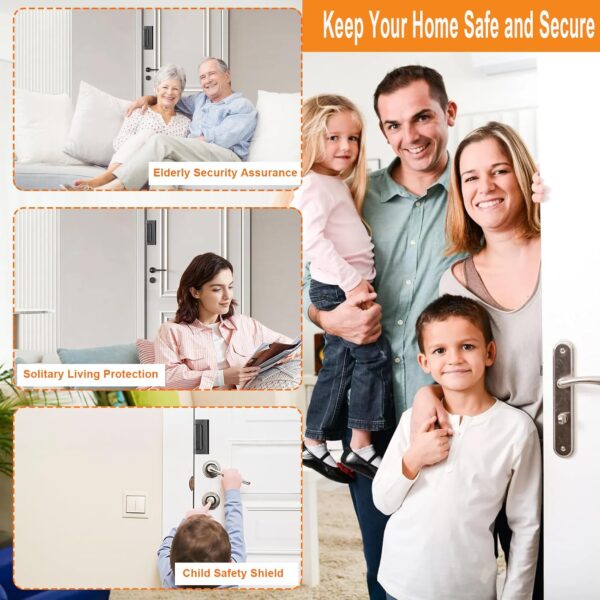 Home Security Door Reinforcement Lock, Upgraded Front Door L...