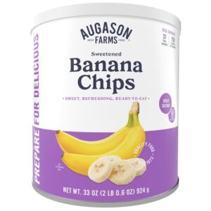 Augason Farms Sweetened Banana Chips Can, Emergency Food Sup...
