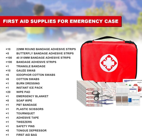 Travel-First Aid-Kit Car-Home 300PCS Survival-Kit Outdoor-Ad...