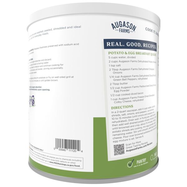 Augason Farms Dehydrated Potato Shreds Can, Emergency Food S...