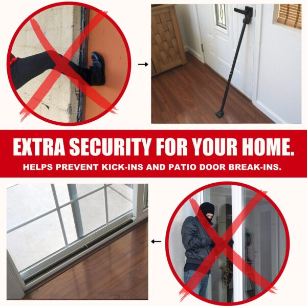 SECURITYMAN 2-in-1 Door Security Bar & Sliding Patio Door Se...