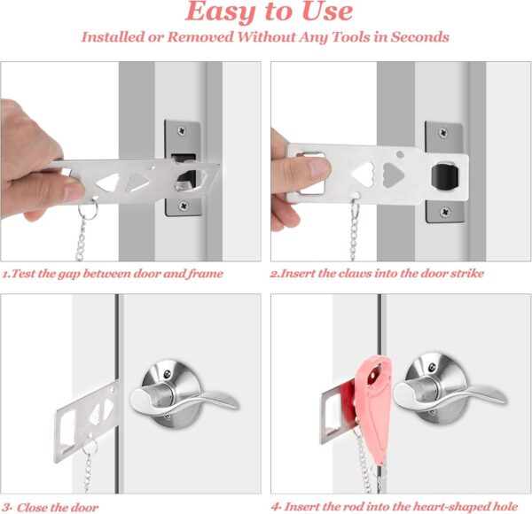 AceMining Portable Door Lock Home Security Door Locker Trave...