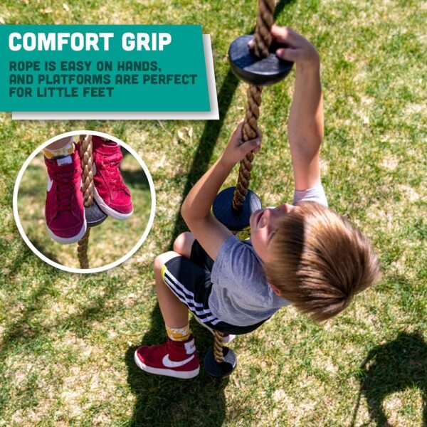 Squirrel Products 6.5 ft Climbing Rope with Platforms - Swin...