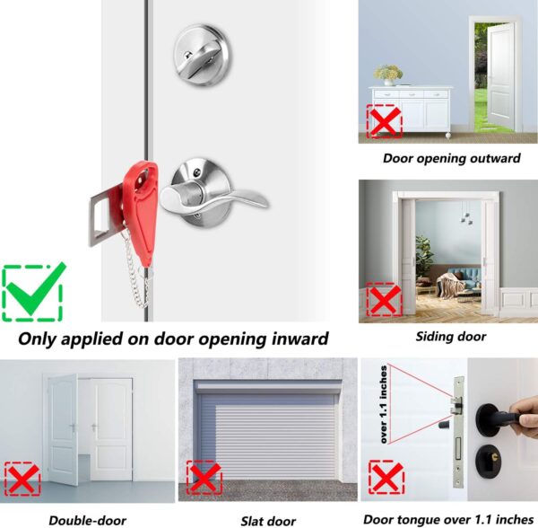 AceMining Portable Door Lock Home Security Door Lock Travel ...