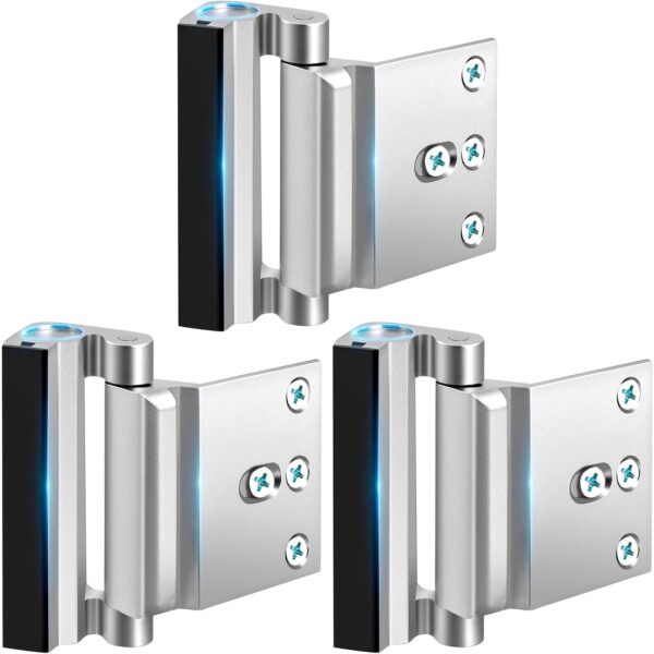 Home Security Door Lock 3 Pack Metal Door Reinforcement Lock...