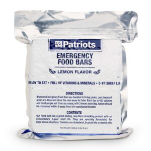 4Patriots Emergency Food Bars: Non-Perishable S.O.S Ration D...