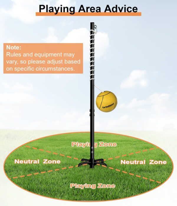 Garbuildman Tetherball Set with Ball & Rope for Outdoor Back...