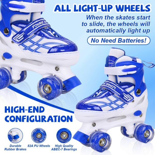 Adjustable Roller Skates for Kids Girls Boys Beginners 4Size...
